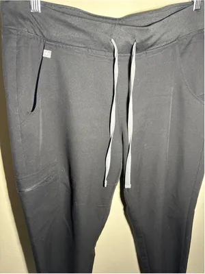FIGS Jogger Scrub Pants Black with Grey Drawstring 27” inseam thumbnail 2