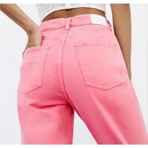 Zara pink high rise mom Jean cotton size 6 thumbnail 2