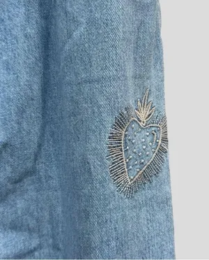 Johnny Was Noah Pleated High Rise Embroidered Trouser Jean thumbnail 3