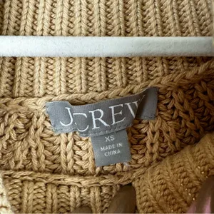 J. Crew Relaxed Rollneck Sweater in Sandy Beach 100% Cotton Size XS thumbnail 3