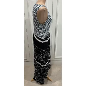 Anthropologie Lilka Mixed Media Maxi Dress‎ Polka Dot Stripe Boho Artsy Hippie thumbnail 4