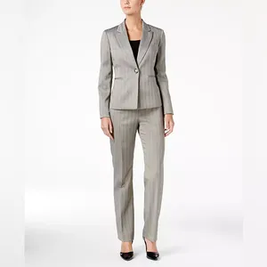 Le Suit New With Tags Women’s Latte Tan Pinstripe Blazer and Pants Suit Set thumbnail 3
