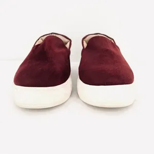 Steven Steve Madden Hilda Dark Red Velvet Platform Slip-on Sneakers Size 9.5 thumbnail 3