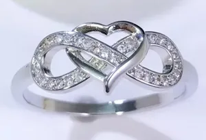 NewSterling Silver Heart Infinity Ring - New With Tag Heart Fashion Ring Size6 thumbnail 1