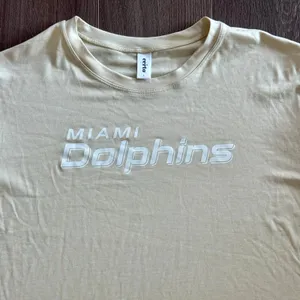 Miami Dolphins Shirt NFL Football Slouchy Fan Logo Cream Minimalist Women Large thumbnail 3