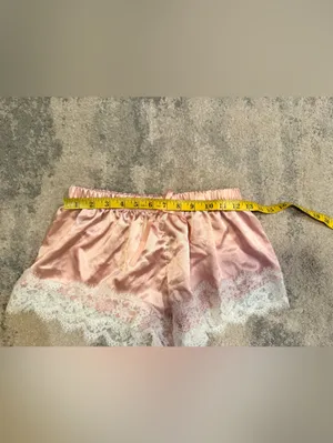 Women's Zramiwo Pink Satin Lace Sleep Shorts thumbnail 2