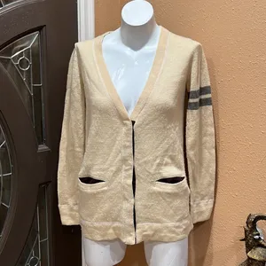 Free people cream button cardigan thumbnail 2