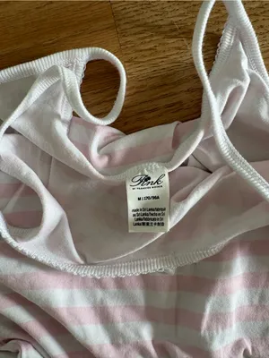 Frankie's Bikinis Pink and White Striped Cami & Short Sleep Set thumbnail 4