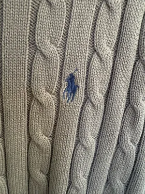 Polo Ralph Lauren Chocolate Short Sleeve Cable Knit Sweater Size S thumbnail 2