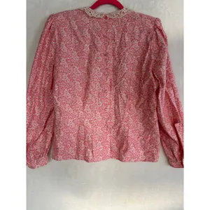 Vintage Jonathan Martin Pink Floral Lace Collar‎ Blouse Cotton Victorian Top 14 thumbnail 6