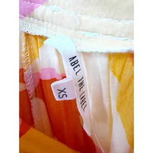 Abel The Label Maxi Dress Women XS Orange Pink Tiered Boho Floral Tropical Beach thumbnail 5