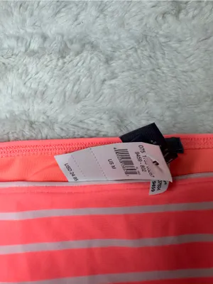 NWT Aerie Striped Coral Bikini Bottom thumbnail 3