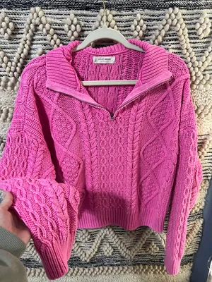Lucky Brand Cable Zip mock Neck Sweater thumbnail 2