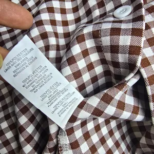 PrettyLittleThing Brown Gingham Peter Pan Collar‎ Ruffle Shirt Dress Size 8 thumbnail 5