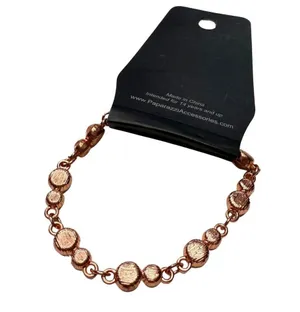Paparazzi Round Discs Rhinestone Link Circle Tennis Bracelet Rose Gold New thumbnail 5