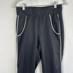 Gymshark Black Joggers Athletic Track Pants White Piping Logo‎ Womens Small thumbnail 3