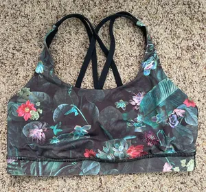Lululemon Energy Bra Curious Jungle Multi Black size 10 thumbnail 1