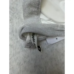 Dippin'‎ Daisy's Zoe Bikini Top Silver Metallic Tie Shoulder V-Wire Small NEW thumbnail 6