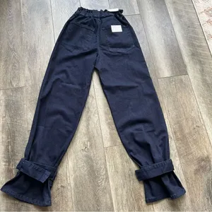 NWT WeWoreWhat Paper Bag Buckle Canal Denim Jeans Danielle Bernstein Size 28 thumbnail 11