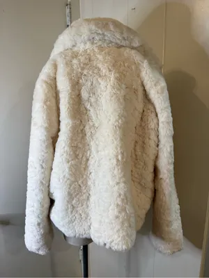 Ophelia Roe Cozy Cream Teddy Jacket - Plush Faux Fur Women's Coat Sz M thumbnail 3