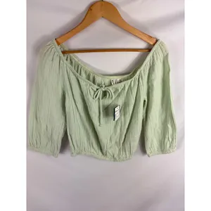 NWT Roxy Mint Green Off Shoulder Crop Top Size Medium thumbnail 4