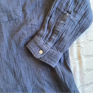 Time & Tru Blouse Button Down Blue 16-18 XL Long Sleeve Shirt Lagenlook Plus thumbnail 7