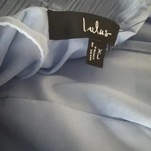 NWT Lulus Magdalene Powder Blue Pleated Asymmetrical Maxi Dress Size XL thumbnail 7