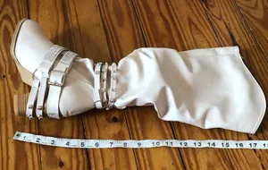 Cream High Knee Boots Tan Size 4 thumbnail 3