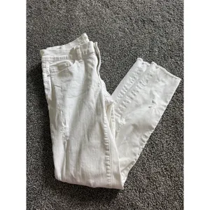 Stevie Hender Jeans Womens Size 9 White Skinny Slim Distressed Raw Hem thumbnail 3