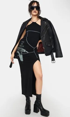 Dolls Kill Iris Color Stitch Maxi Dress thumbnail 2