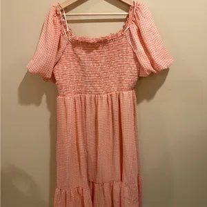 LC Lauren Conrad Puff-Sleeve Smocked Midi size XL thumbnail 3