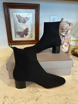 NWT Everlane The Glove Boot in ReKnit Black Heeled Bootie Size 9.5‎ thumbnail 2