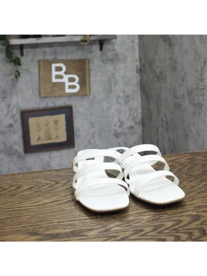 Jones New York Strappy Block Heel Slide Sandal Open Toe JNY-UNIKA White 8M thumbnail 3