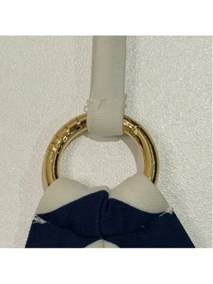 Relleciga Navy White Striped Triangle Bikini Set Size L Gold Hardware b13 thumbnail 9