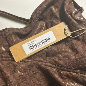 Nwt Skims Logo (B17) Foil Mesh Skimpy Triangle Bralette In Coffee Xs thumbnail 4