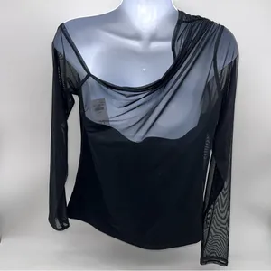 Abercrombie & Fitch Black Sheer Long Sleeve Blouse thumbnail 4