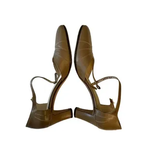 Salvatore Ferragamo vintage strappy heels tan women's size 7.5 thumbnail 5