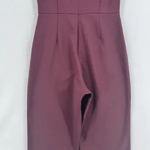 ASOS Burgundy Lace Jumpsuit Women US 6 Crochet Mesh Bodice Tapered Leg Formal thumbnail 7