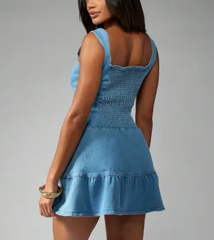 Missguided Dress Mini Denim thumbnail 3