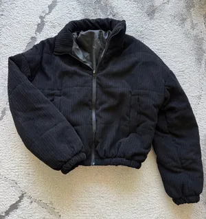 Black Corduroy Puffer Jacket thumbnail 1