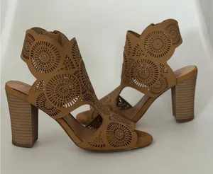 Francesca's tan cutout high heel sandals Size 6.5 thumbnail 1