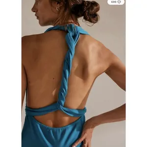 Free People Hinata Convertible Midi Dress Size Medium Halter Blue thumbnail 4