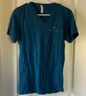 Women's Teal V-Neck Short Sleeve Turtle Bay Tee / A60 thumbnail 1