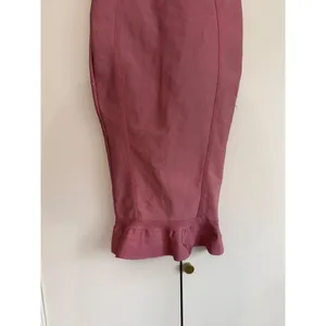PrettyLittleThing Womens Dusty Pink Strapless Bandage‎ Ruffle Midi Dress Size 6 thumbnail 5