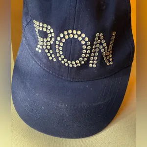 Navy Cap with Rhinestone Letters Blue thumbnail 2