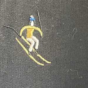 Lou & Grey LOFT Womens Black Embroidered Skier Ski Sweatpants Small Cozy Winter thumbnail 8