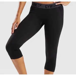 Gymshark Flex Cropped Leggings Womens XS Black Grey Seamless Gymcore‎ Athleisure thumbnail 3
