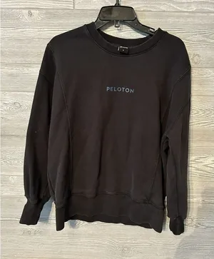 Peloton Logo Women's Crewneck Sweatshirt Size Small S Black Cycling Gym Workout‎ thumbnail 1