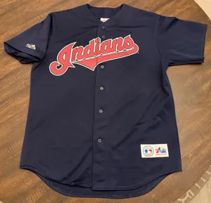 VTG Majestic Cleveland Indians Jim Thome Jersey-USA-Large thumbnail 1