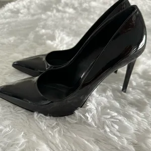 Saint Laurent YSL Anja Black 110 Patent Leather Pumps Shoes Italy Sz 39.5 39 1/2 thumbnail 3
